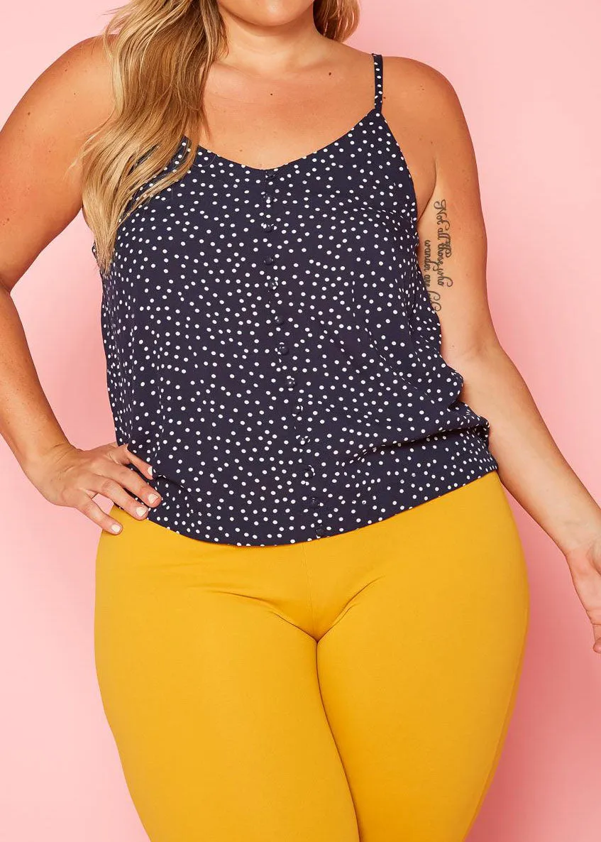 HI Curvy Plus Size Women Polka Dot Cami Top