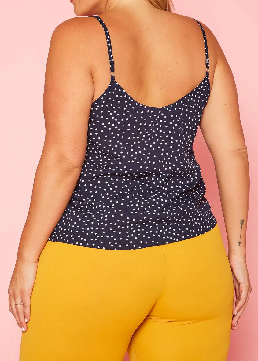 HI Curvy Plus Size Women Polka Dot Cami Top