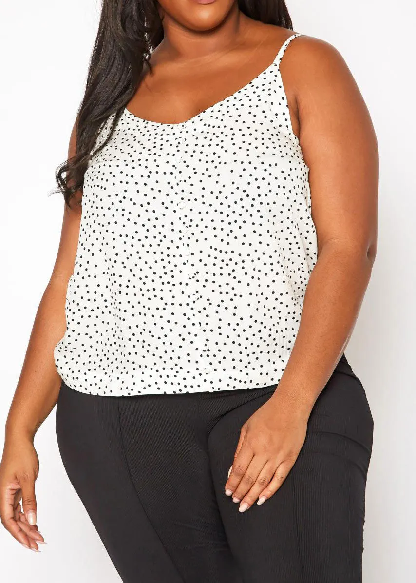 HI Curvy Plus Size Women Polka Dot Cami Top