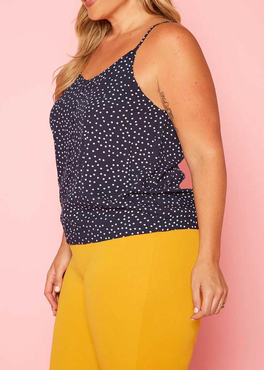 HI Curvy Plus Size Women Polka Dot Cami Top