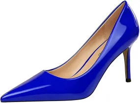 JOEupin Women's High Heel Slip on Pumps Pointed Toe Classic Fashion 3inch Party Stiletto Heels Dress Office Shoes 014