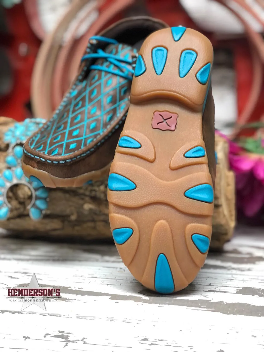 Ladies Bomber Driving Moc ~ Turquoise Diamonds