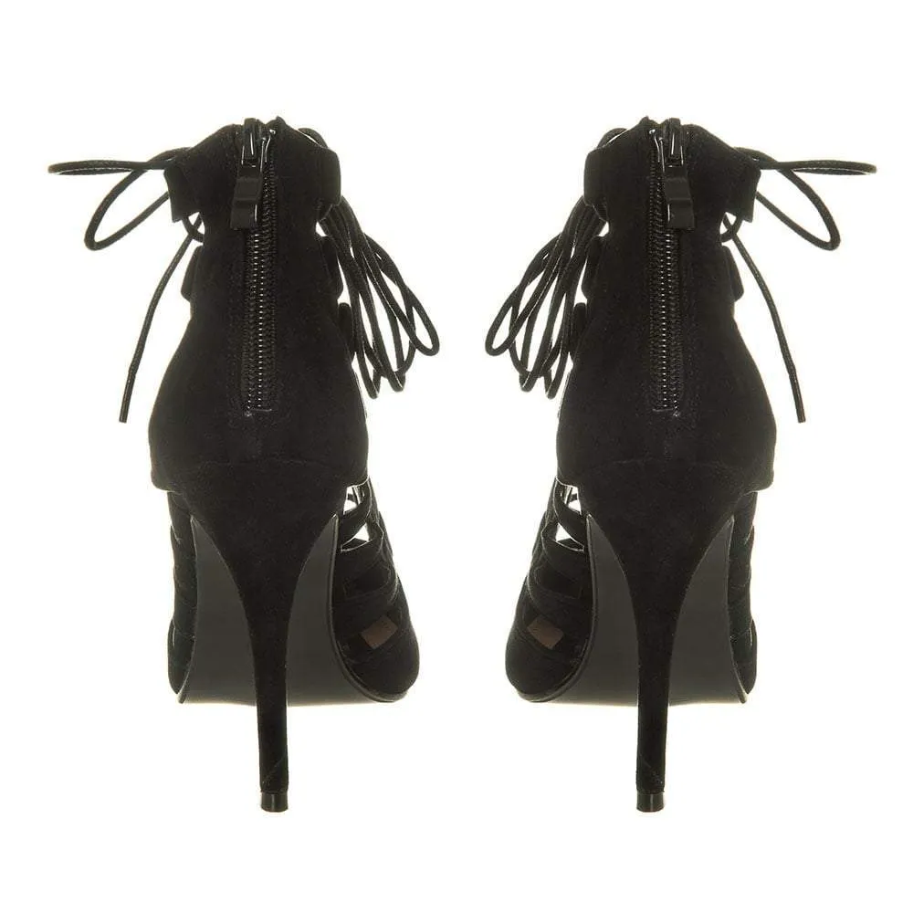 Maisie High Heel Closed Toe Lace Up Ghillie Shoe