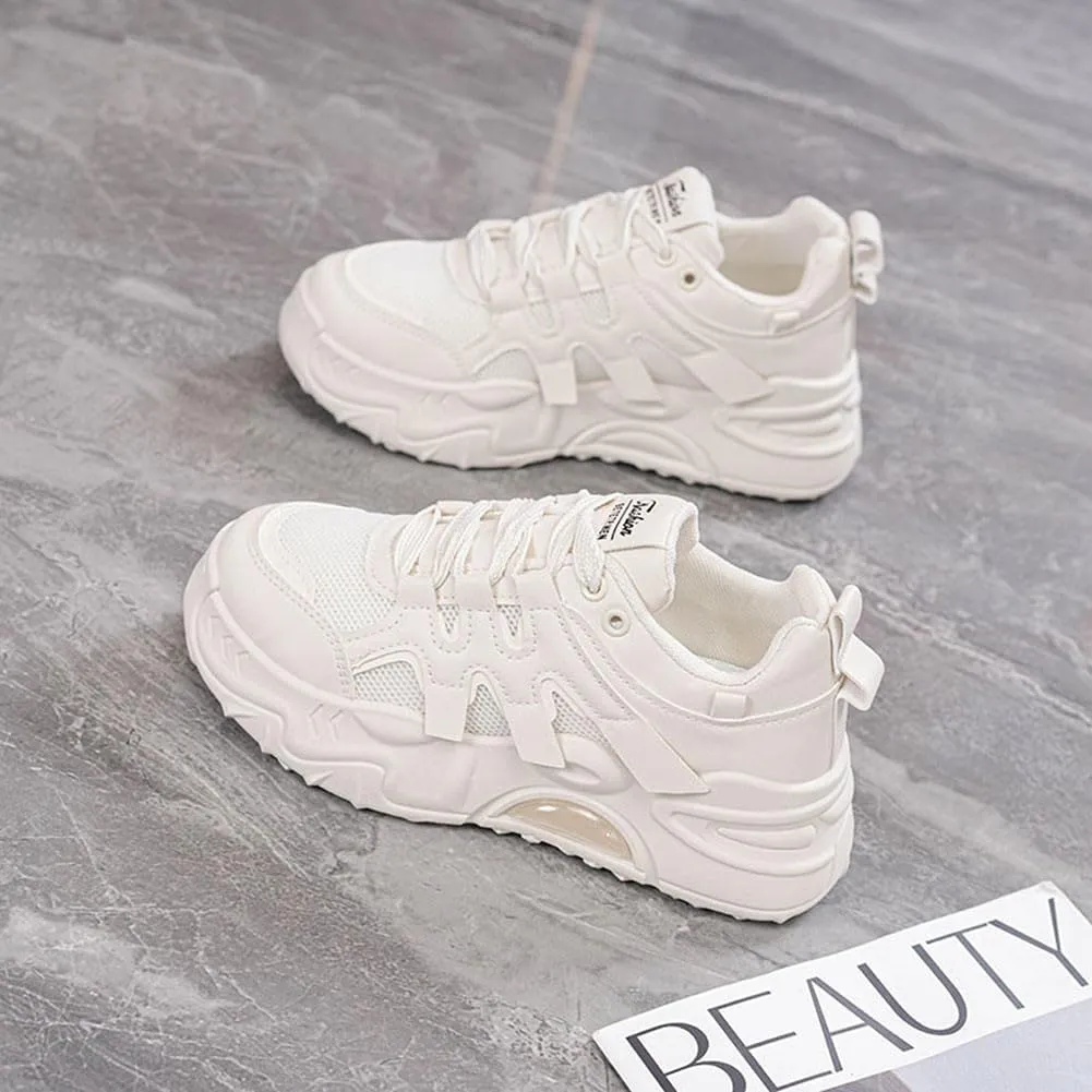 MAUGELY Women's Platform Mesh Casual Sports Shoes Fashionable Road-Running Walking Sneakers