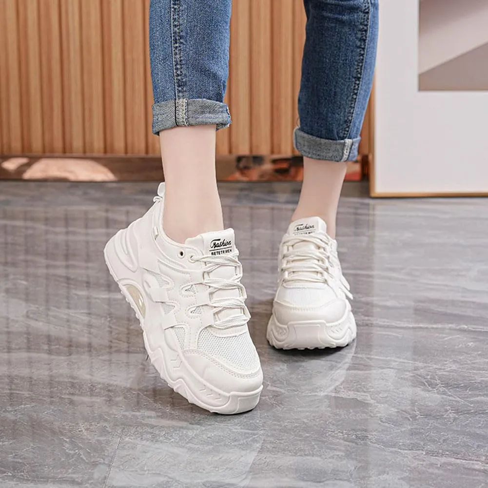 MAUGELY Women's Platform Mesh Casual Sports Shoes Fashionable Road-Running Walking Sneakers