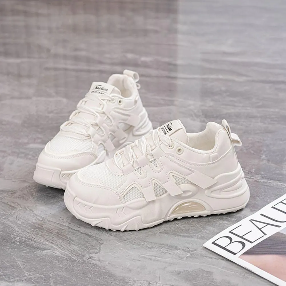 MAUGELY Women's Platform Mesh Casual Sports Shoes Fashionable Road-Running Walking Sneakers