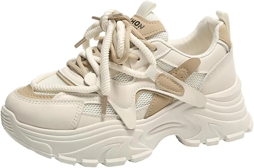MAUGELY Women's Platform Mesh Casual Sports Shoes Fashionable Road-Running Walking Sneakers