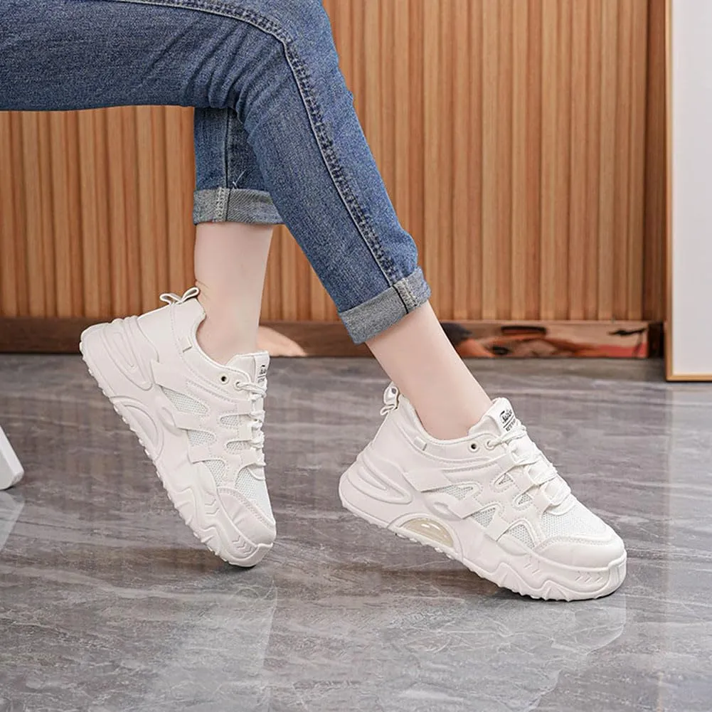 MAUGELY Women's Platform Mesh Casual Sports Shoes Fashionable Road-Running Walking Sneakers