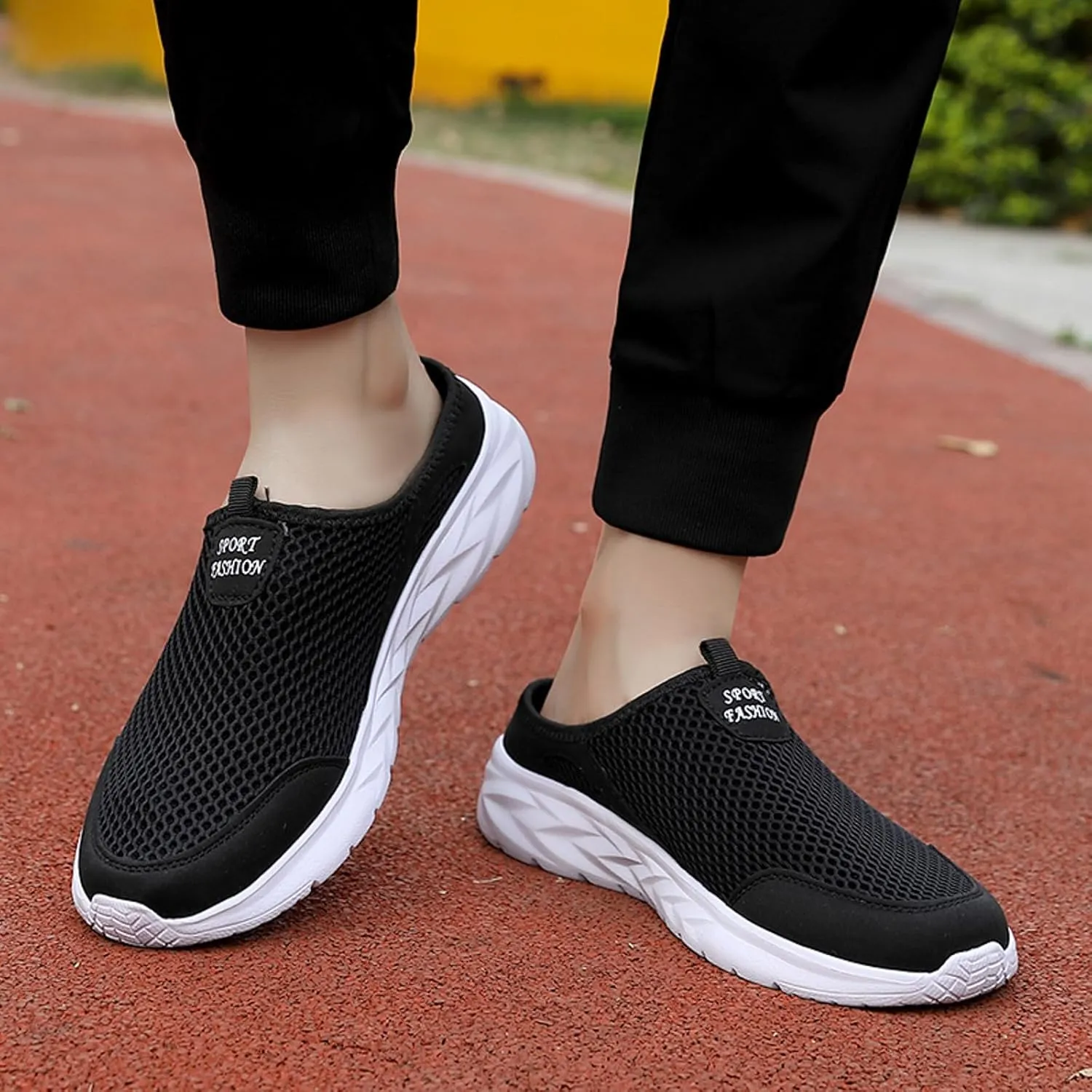 Men Sports Shoes Fashion New Pattern Solid Color Simple Mesh Breathable Comfortable Flat Sneaker Shoes for Men Sneakers