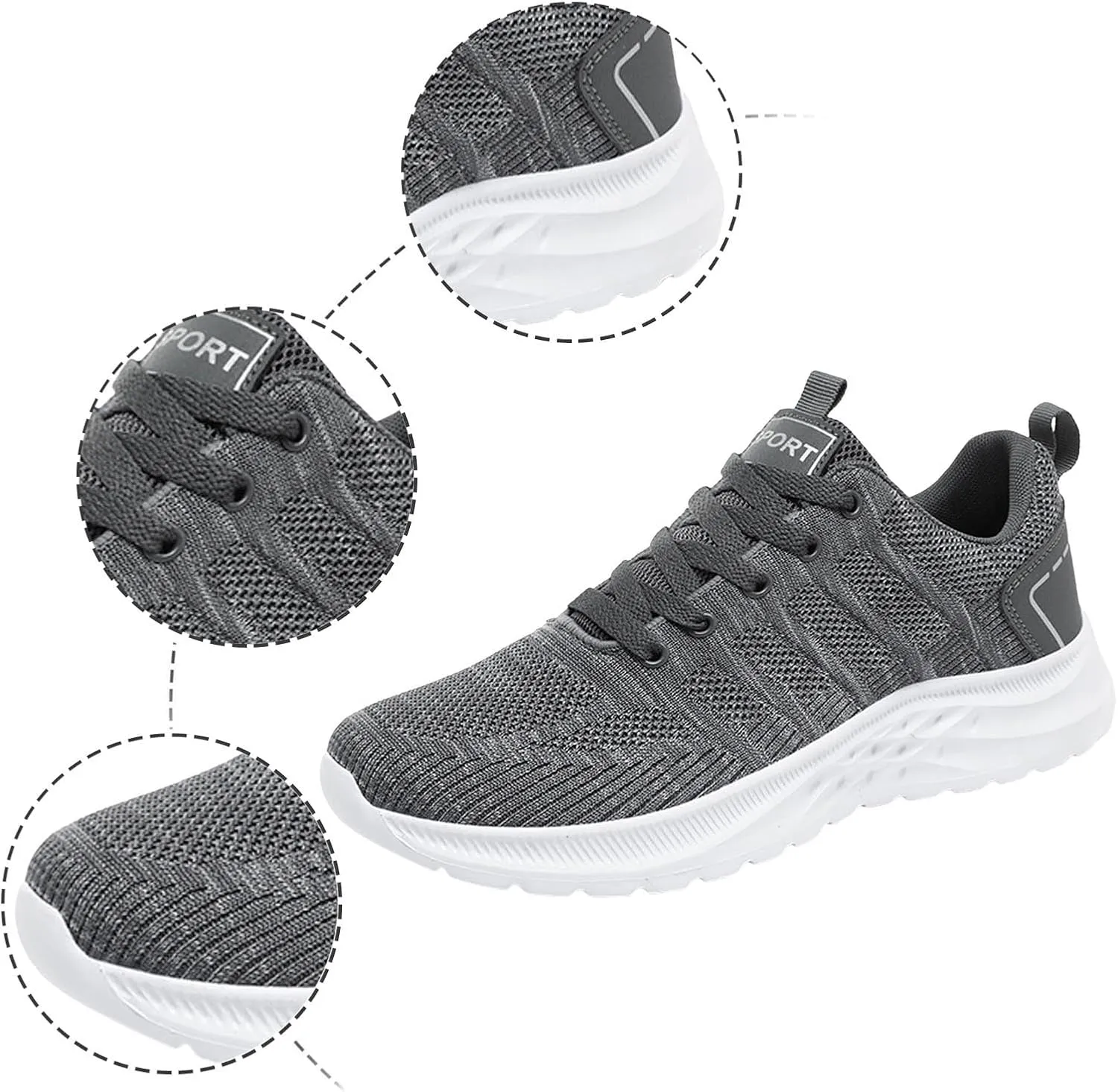 Men Sports Shoes Fashionable Couple Simple and Solid Color Thick Bottomed Flat Mesh Breathable Mens Sneaker
