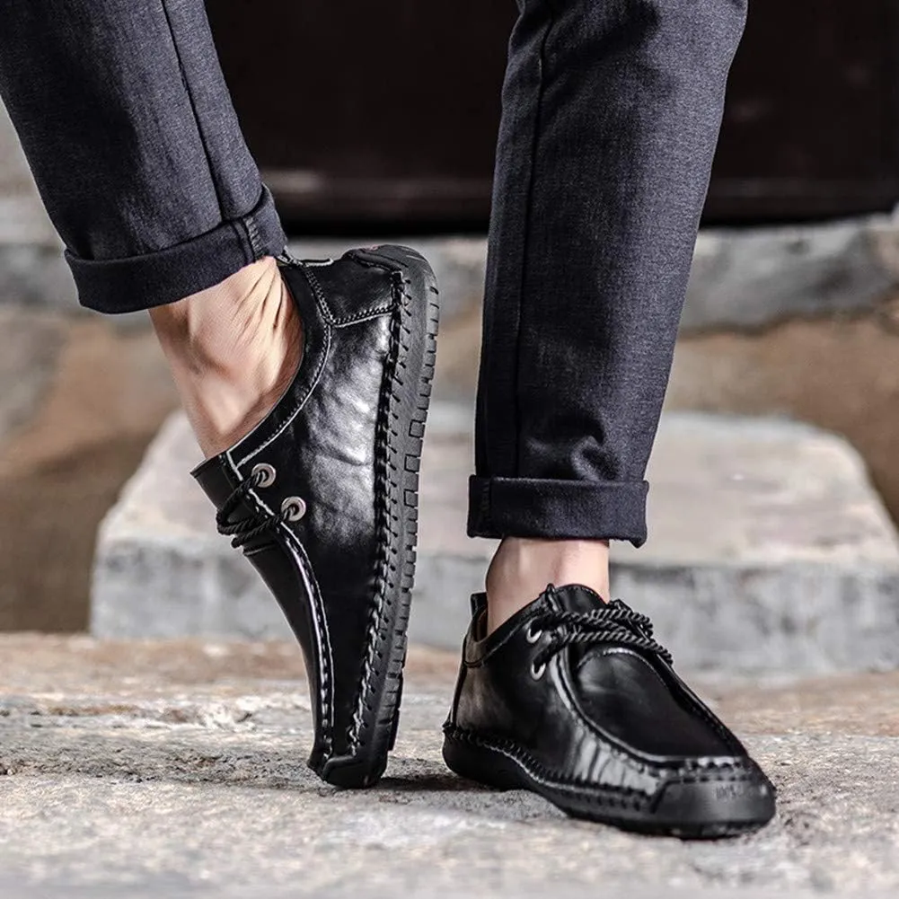 Men's Penny Loafers Summer Lightweight Moccasin Driving Footwear Fashionable Lace Up Flats Boat Shoes