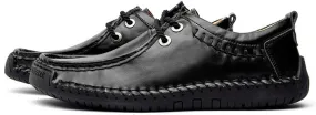 Men's Penny Loafers Summer Lightweight Moccasin Driving Footwear Fashionable Lace Up Flats Boat Shoes