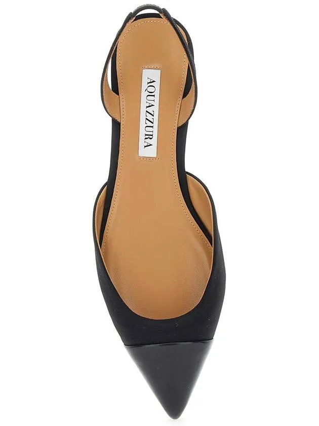 'Milanese' Black Slingback Ballet Flats In Grosgrain And Leather Woman