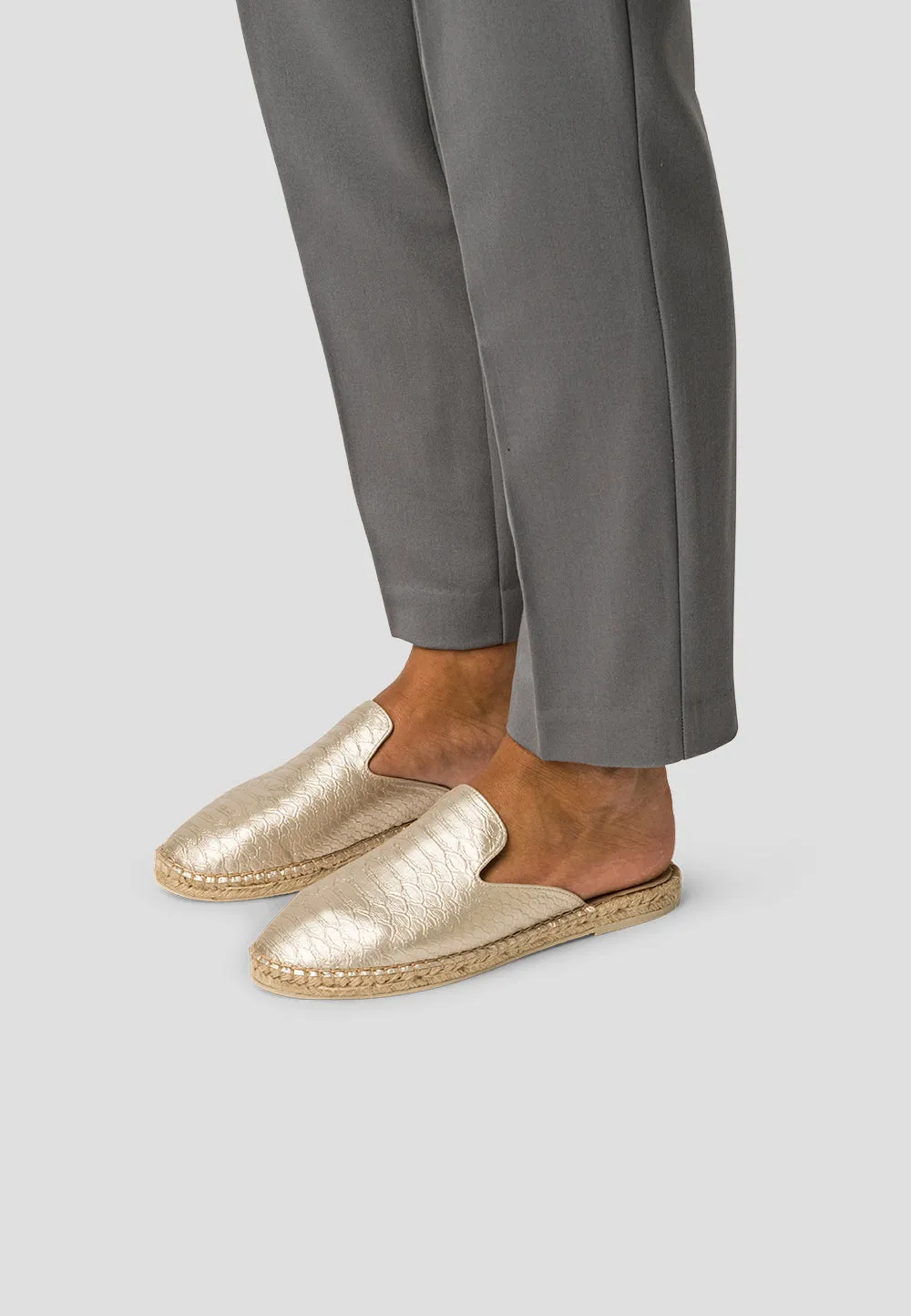 MULE VEGAN LEATHER SNAKE GOLD
