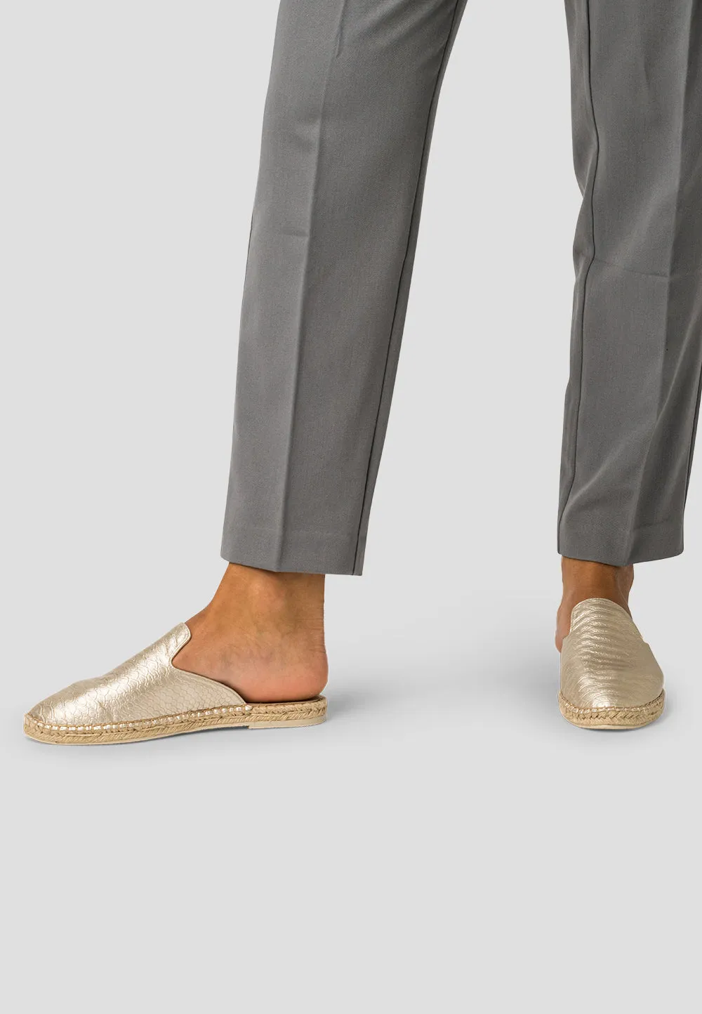 MULE VEGAN LEATHER SNAKE GOLD