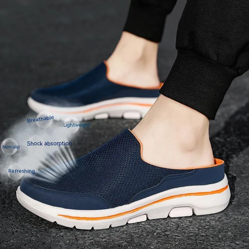 New Oversized Women's Shoes With Half Support And Single Shoe Flat Sole And One Foot Mesh Without Heel