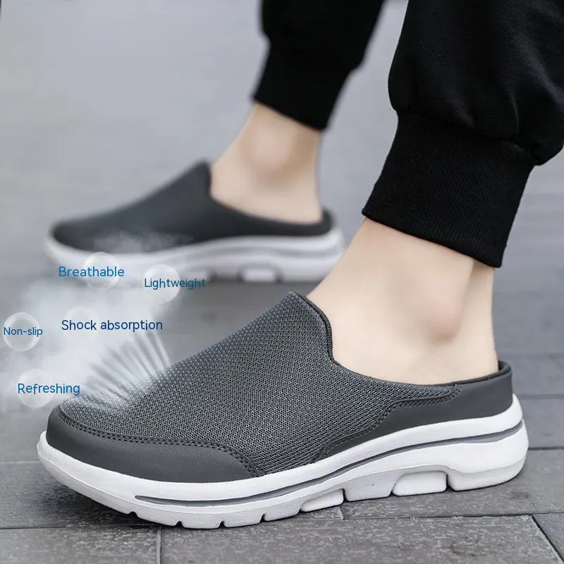 New Oversized Women's Shoes With Half Support And Single Shoe Flat Sole And One Foot Mesh Without Heel