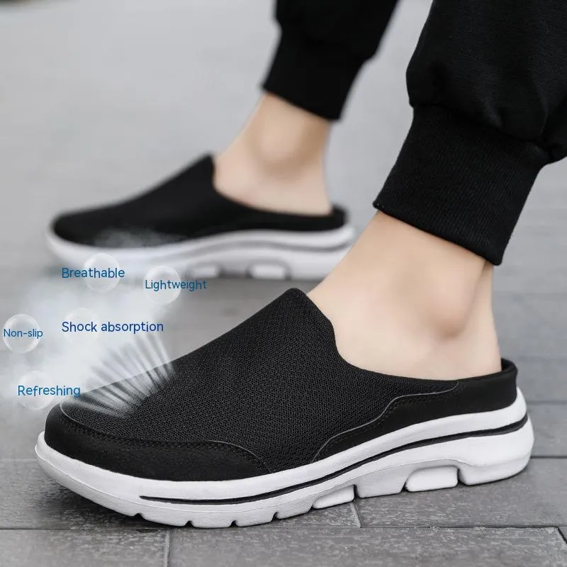 New Oversized Women's Shoes With Half Support And Single Shoe Flat Sole And One Foot Mesh Without Heel