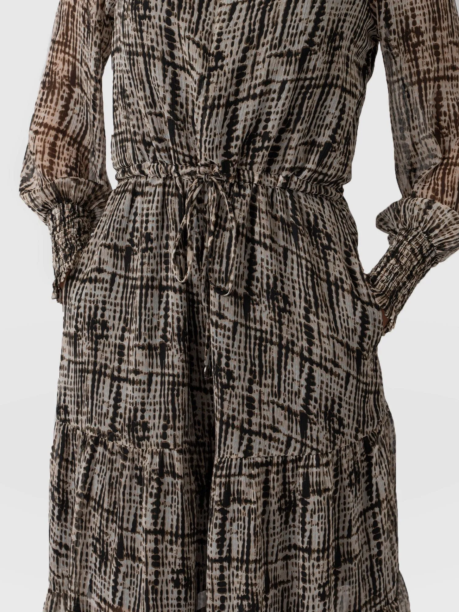 Olivia Zip Up Dress - Animal Tie Dye