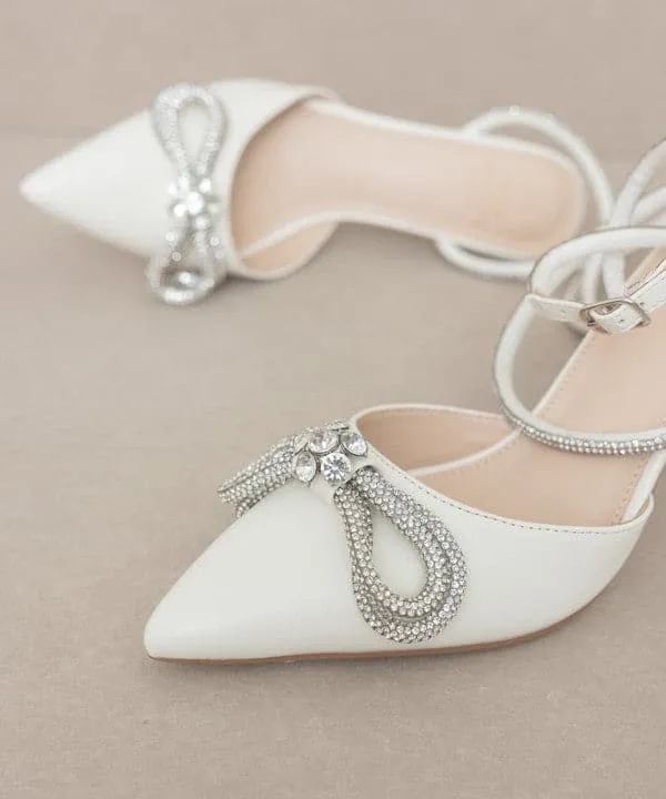 On Point Bow And Rhinestone Ankle Wrap Pump