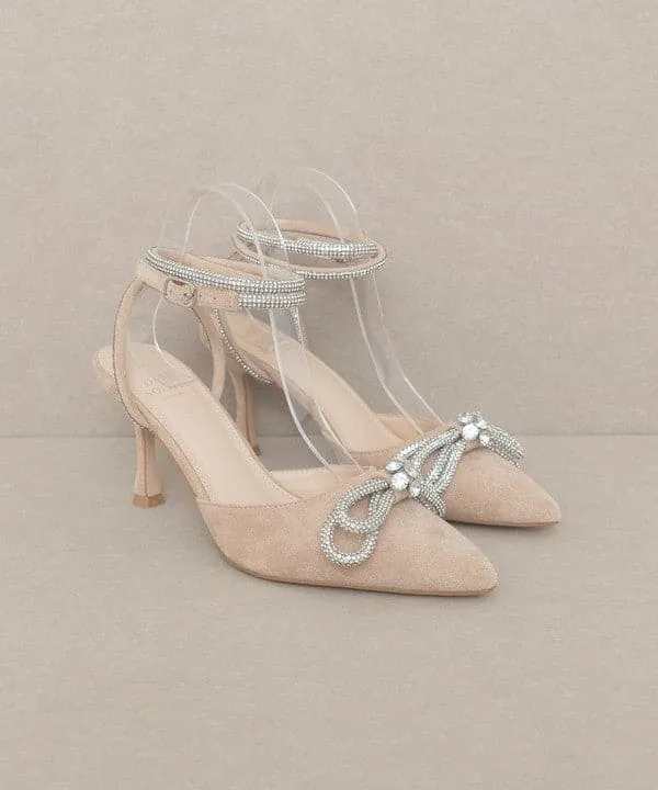 On Point Bow And Rhinestone Ankle Wrap Pump