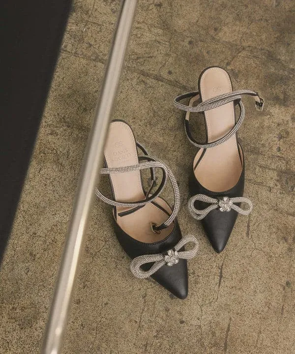 On Point Bow And Rhinestone Ankle Wrap Pump