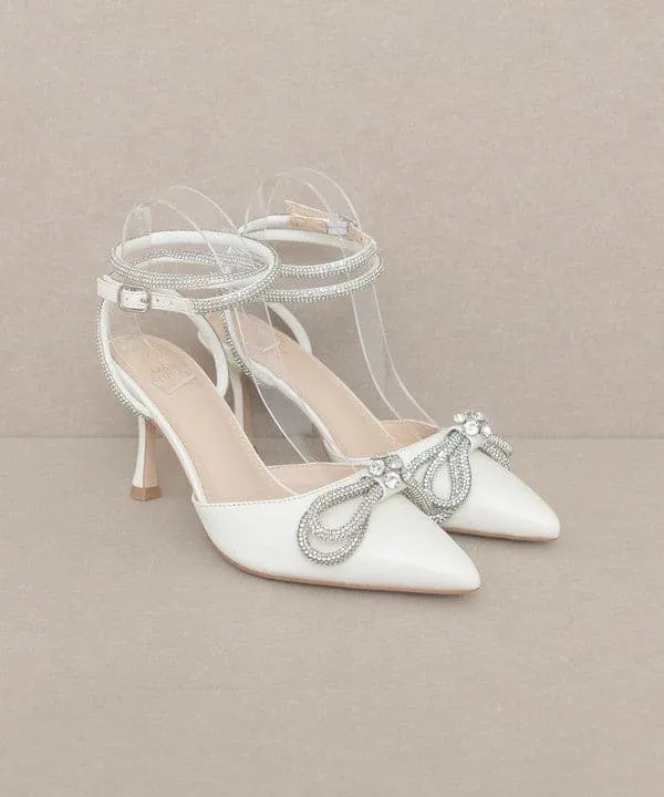 On Point Bow And Rhinestone Ankle Wrap Pump