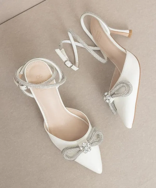 On Point Bow And Rhinestone Ankle Wrap Pump