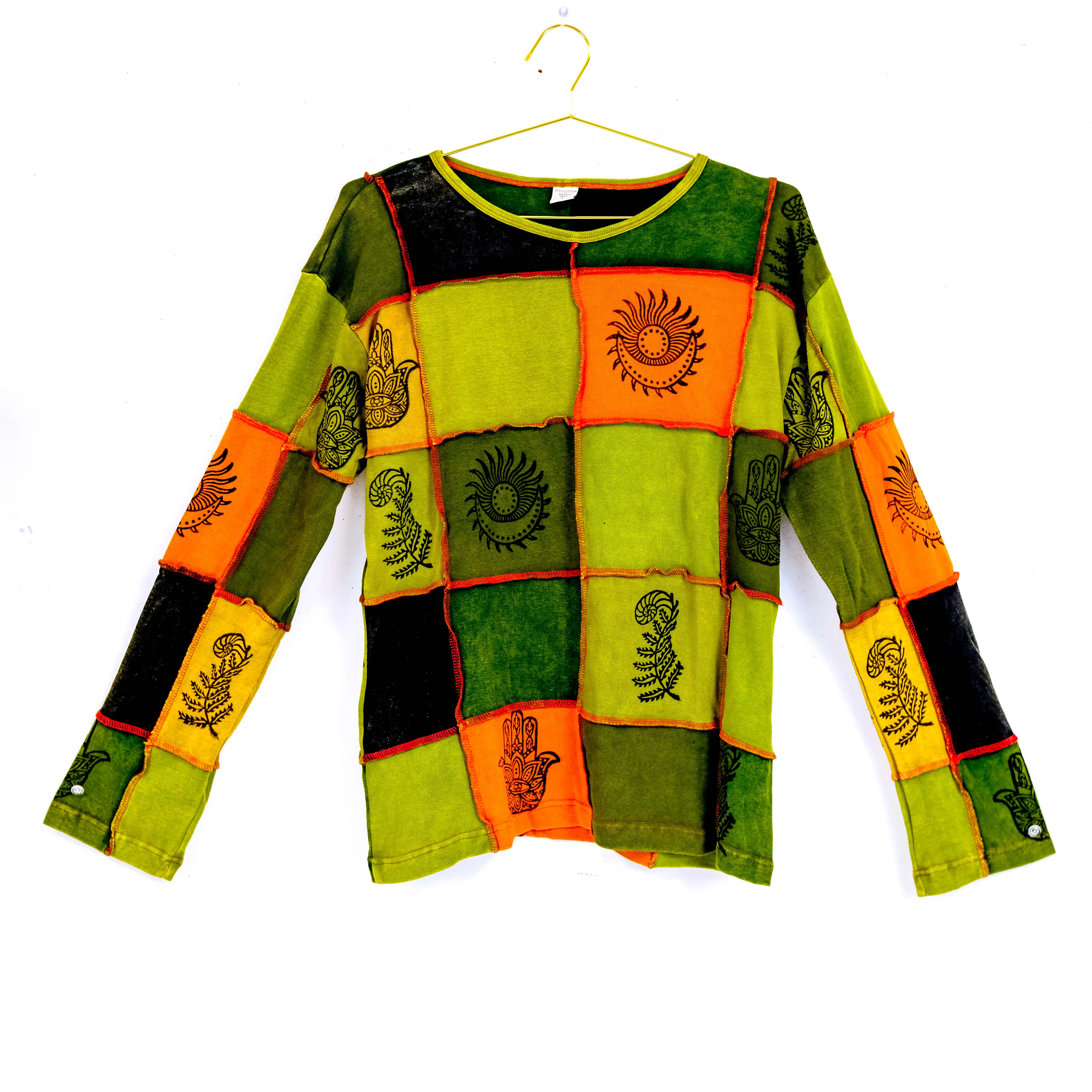Patchwork Celestial Print Cotton Pull Over