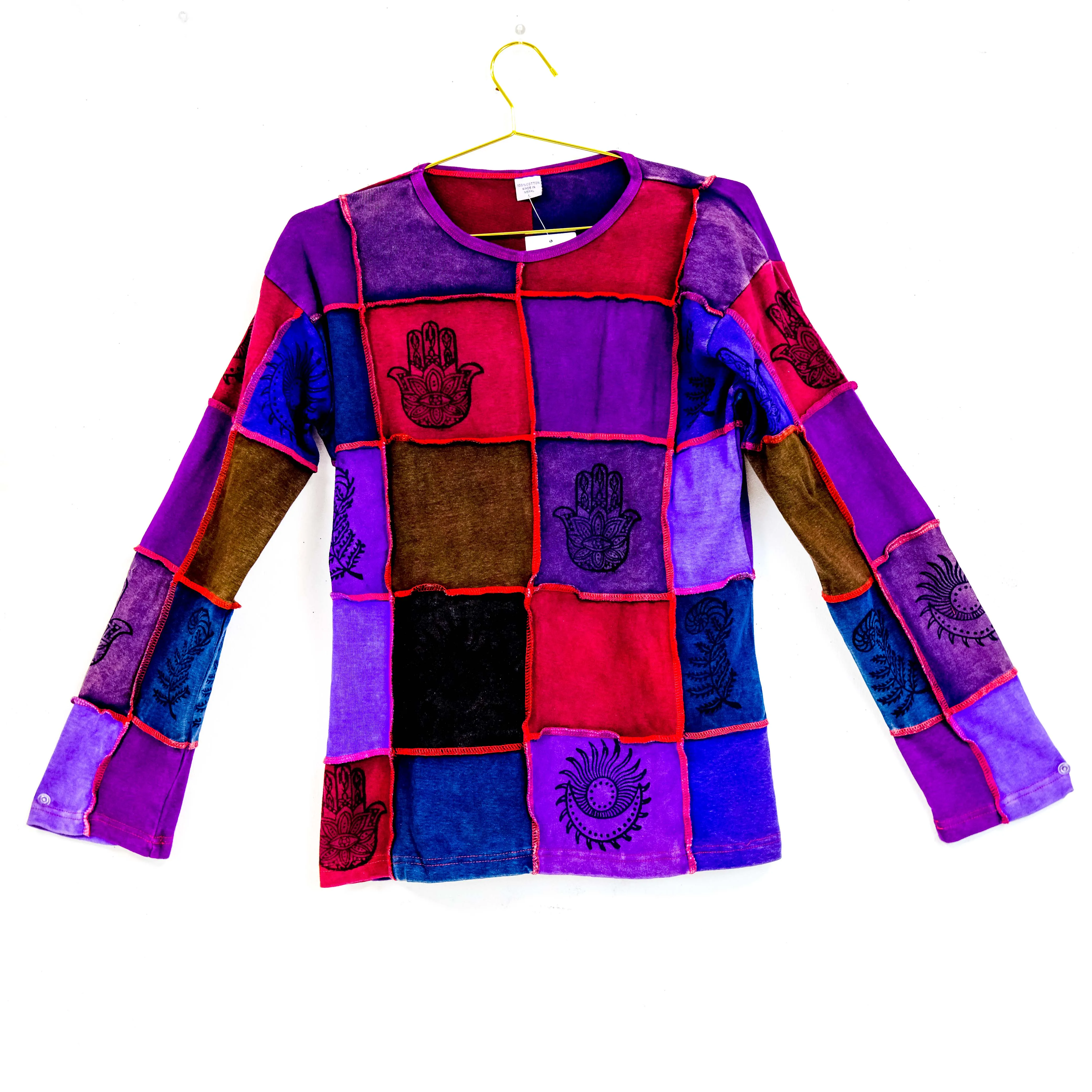 Patchwork Celestial Print Cotton Pull Over