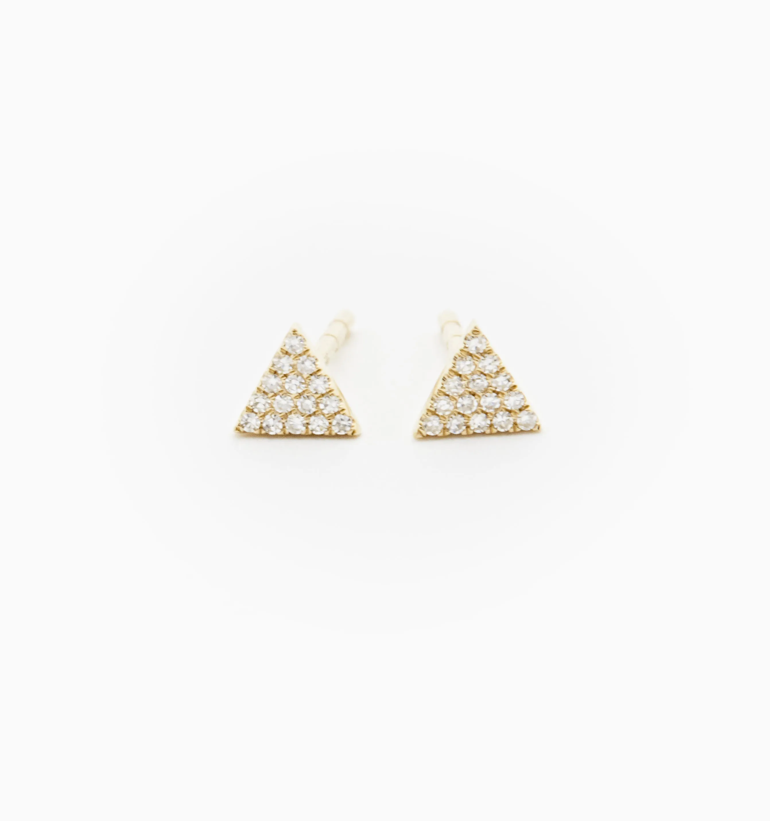 Pave Triangle Diamond Stud Earrings