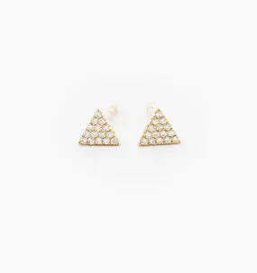 Pave Triangle Diamond Stud Earrings