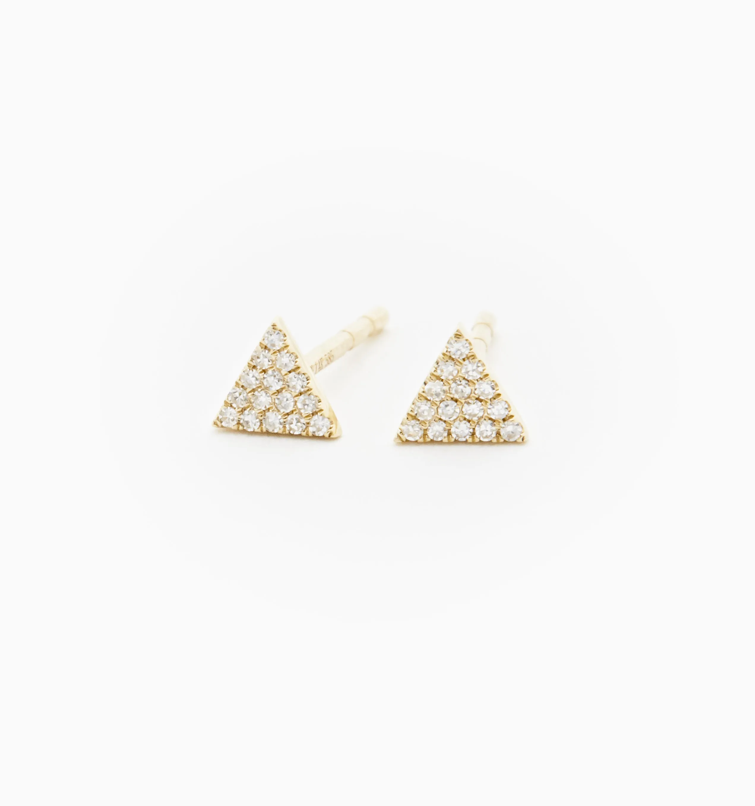 Pave Triangle Diamond Stud Earrings