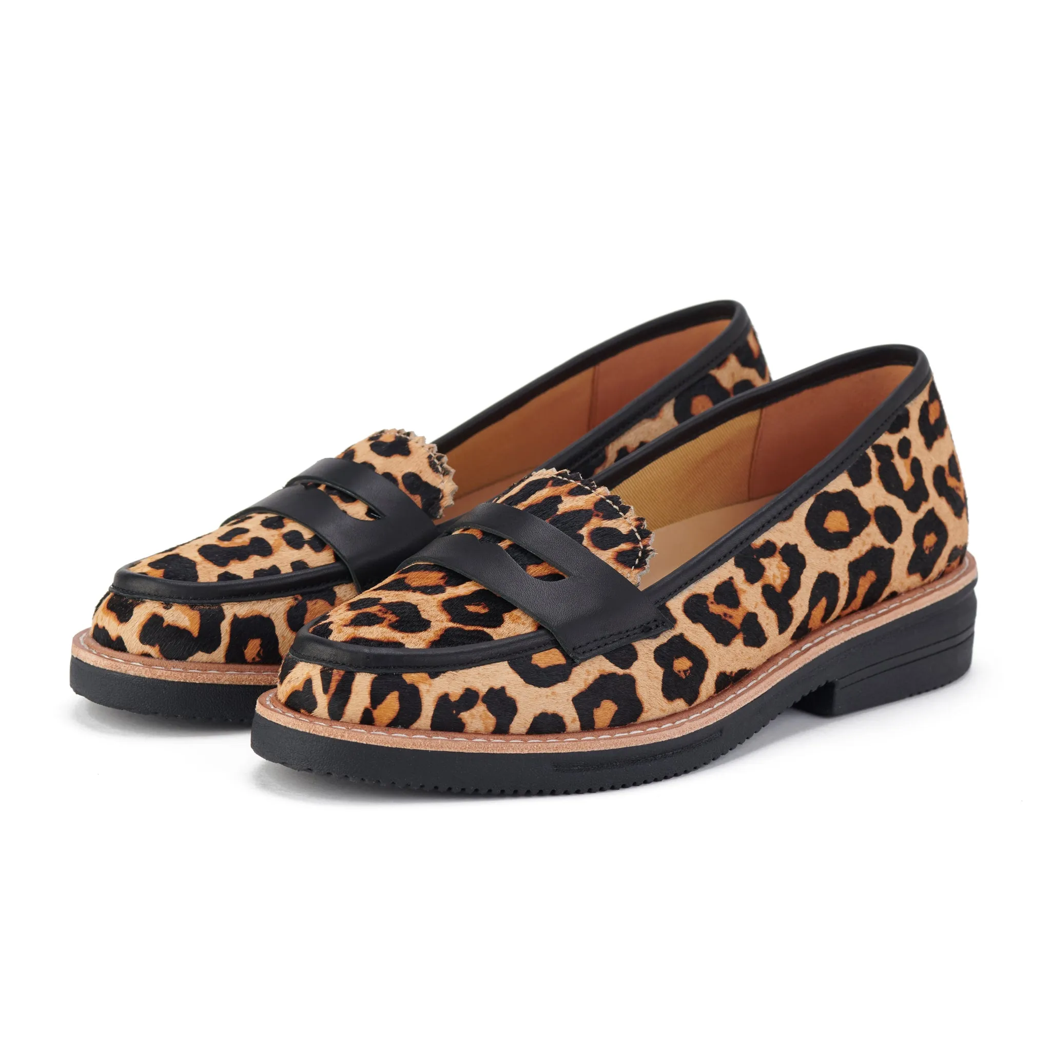 Penny Loafer Rise Cognac Leopard