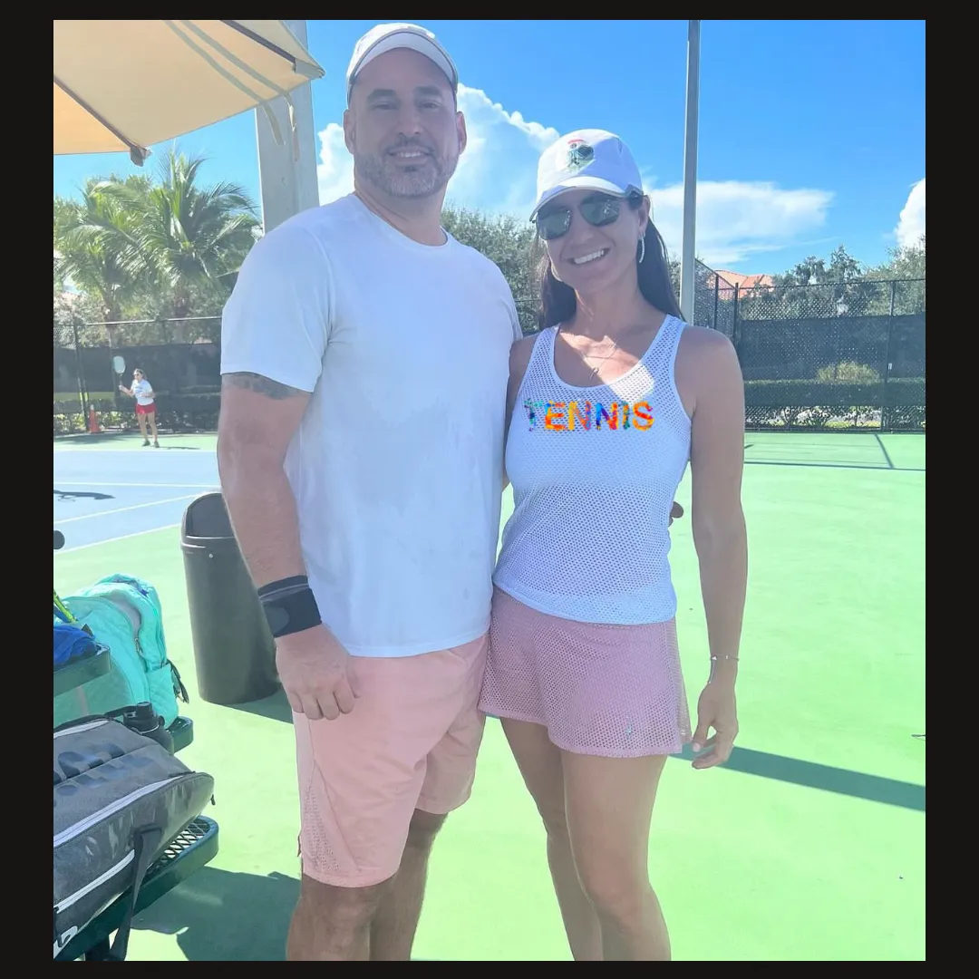 Tennis Art Fold Over Mesh Top