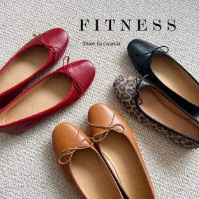 Toleet shoes Bowknot Ballet Red Flat Single-Layer Shoes for Women