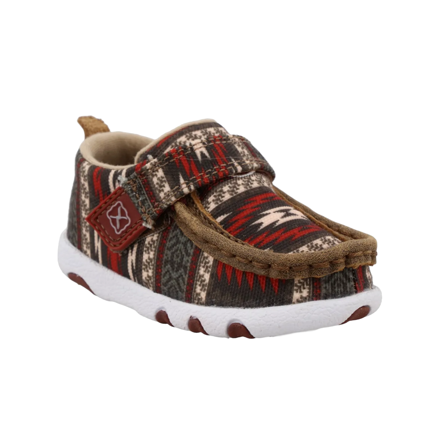 Twisted X Infants Hooey Red Aztec Driving Moc Shoes IHYC001