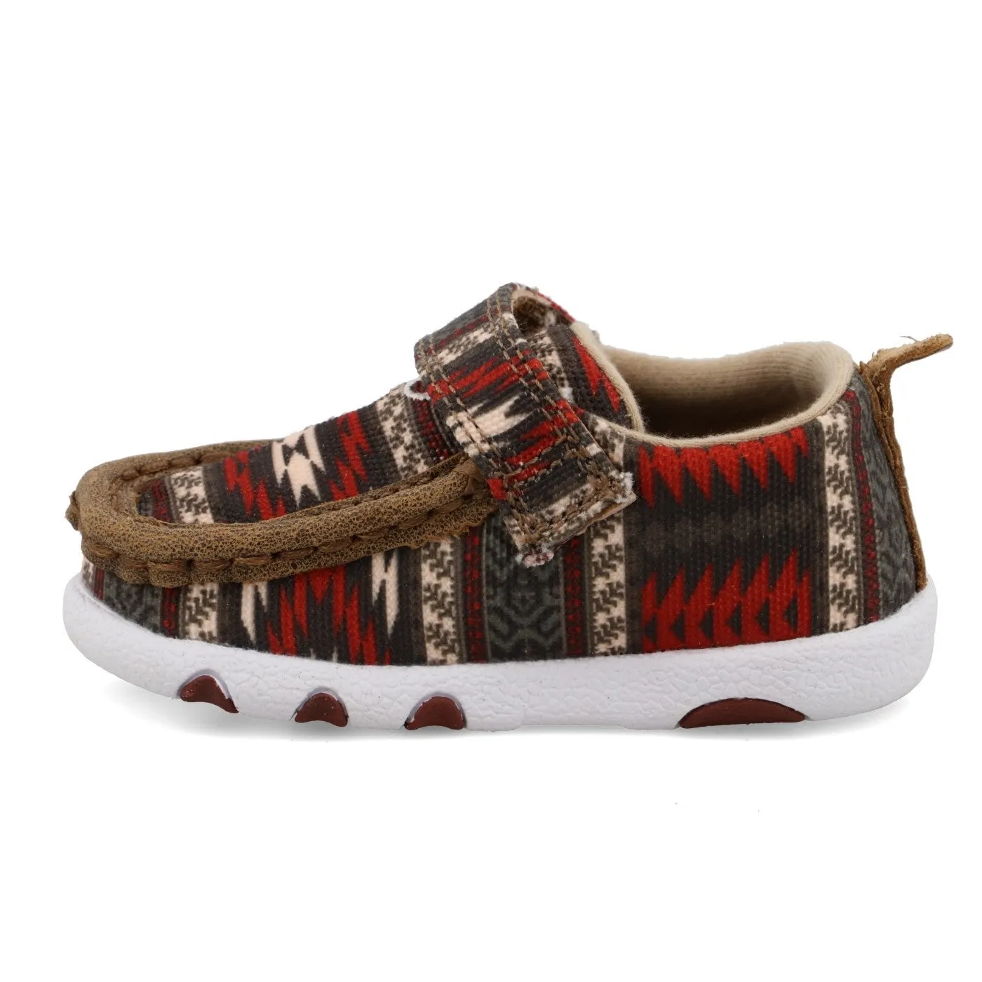 Twisted X Infants Hooey Red Aztec Driving Moc Shoes IHYC001