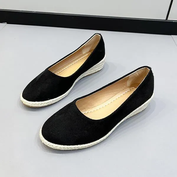Women's Casual Shallow Wedge Slip-On Espadrilles 30664947S