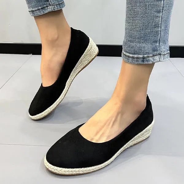 Women's Casual Shallow Wedge Slip-On Espadrilles 30664947S
