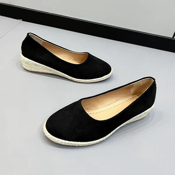 Women's Casual Shallow Wedge Slip-On Espadrilles 30664947S