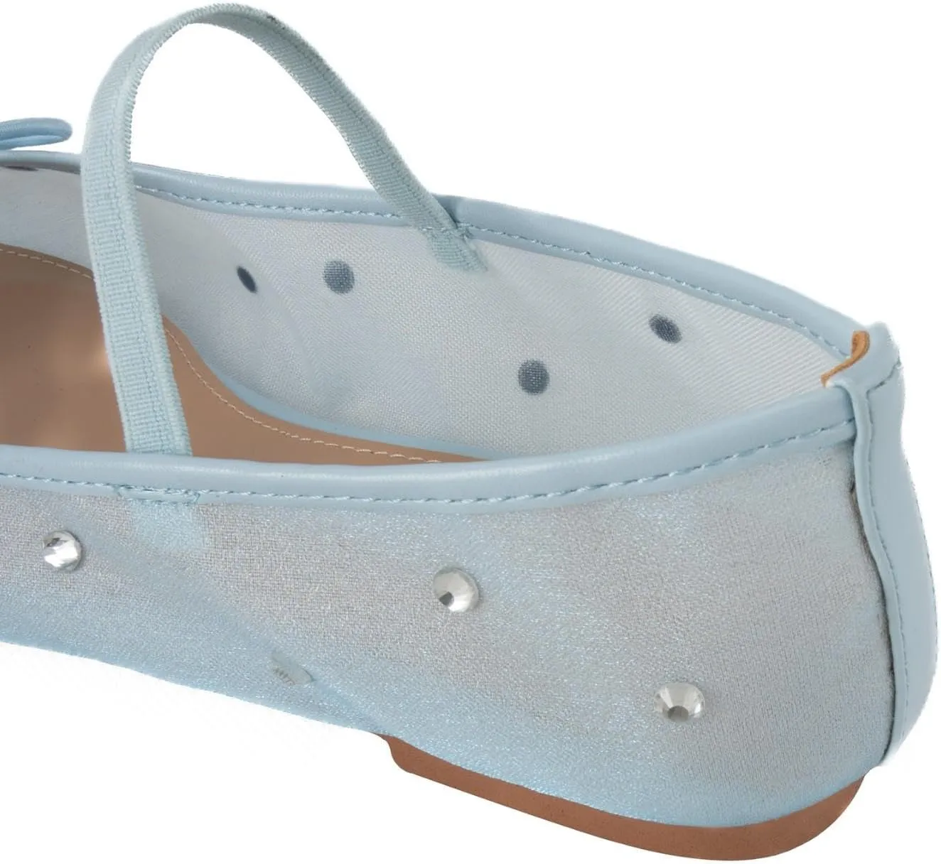 Women's Crystal Mesh Ballet Flats Shoes Round Toe Slip On Ballerina Flats for Women Rhinestone Flats Shoes Dressy Comfortable Casual Styles Mary Jane