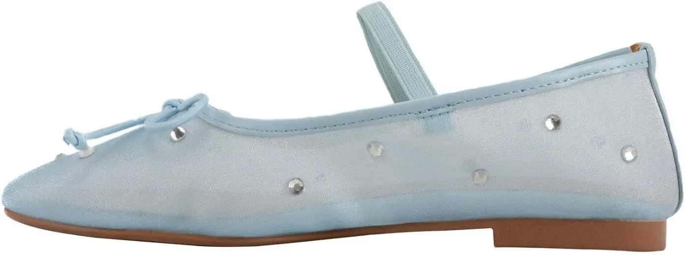 Women's Crystal Mesh Ballet Flats Shoes Round Toe Slip On Ballerina Flats for Women Rhinestone Flats Shoes Dressy Comfortable Casual Styles Mary Jane