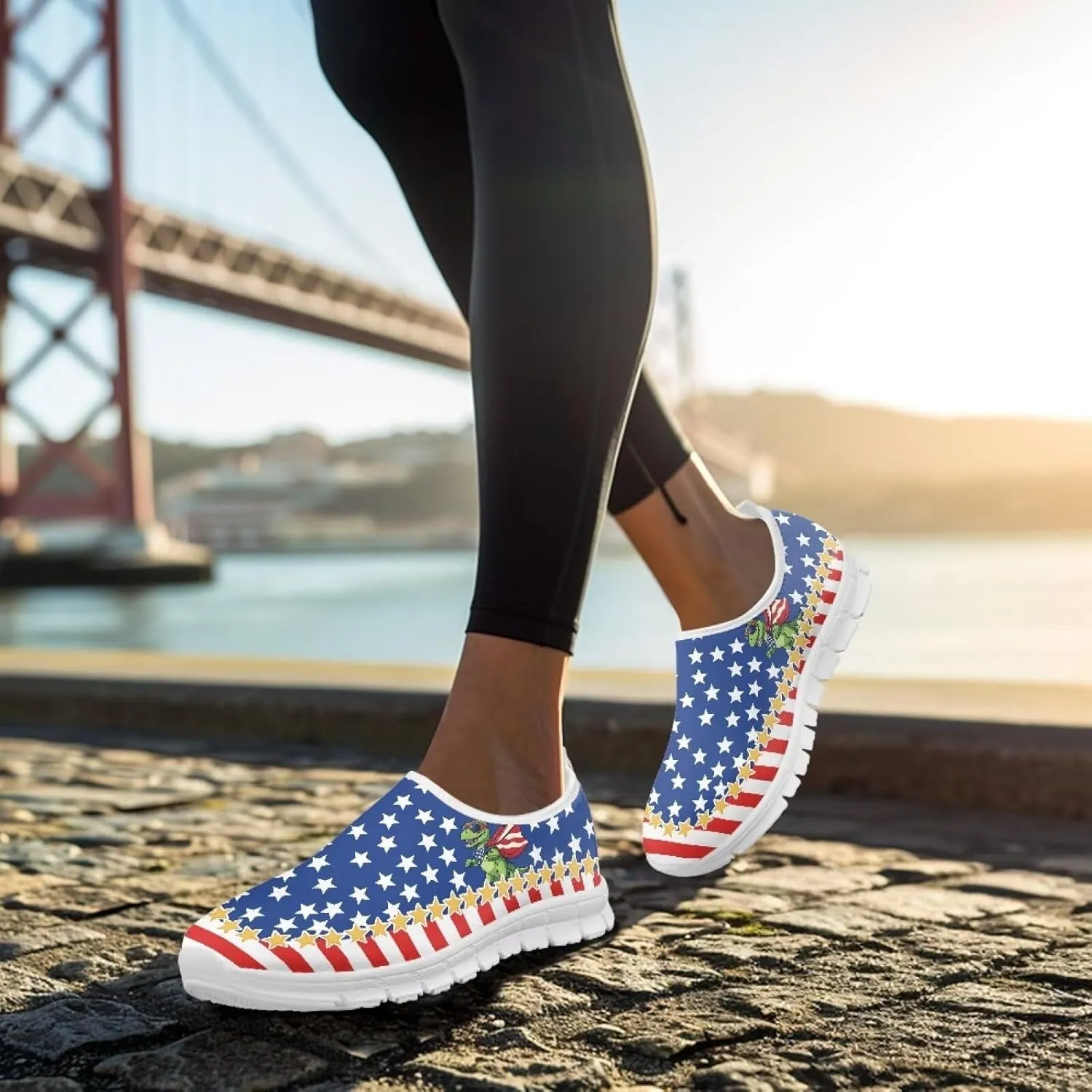 Women's Fashion Sneakers Slip On Walking Loafers Travel Shoes（White Sole）